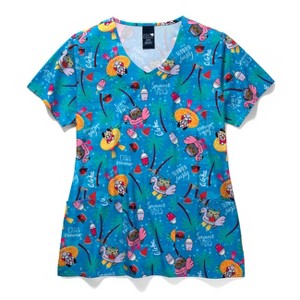 Zoe and Chloe Zoe+Chloe Performance V-Neck Print Scrub Top - 1 of 1