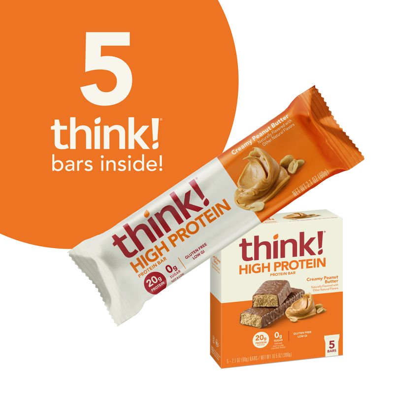 think! High Protein Creamy Peanut Butter Bars, 6 of 13