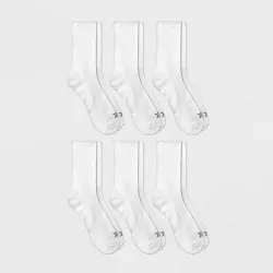 Men's Active Crew Socks 6pk - All in Motion™ White 12-15
