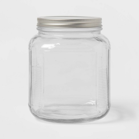 9 oz Clear Glass Jar with Silver Lid