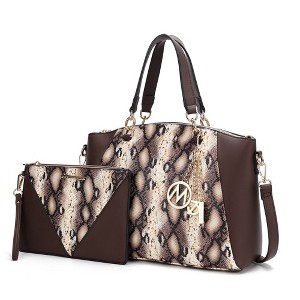 MKF Collection Addison Snake Embossed Women’s Tote Bag with matching Wristlet Pouch by Mia K - 1 of 4