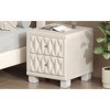 NicBex Elegant Tufted Nightstand with 2 Drawers Bedside Table with Metal Handles Quilted Design End Table for Living Room, Bedroom, Beige - 2 of 4