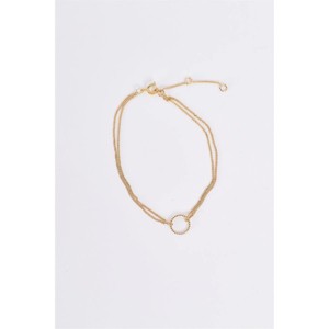 Slickblue Women's Bracelet, Double Chain With Ring Charm, Minimal Style, Alloy, 7 Inch, Gold/Silver - 1 of 4