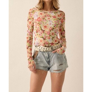 Women's Floral Mesh Top - PROMESA - 1 of 3