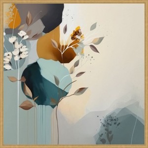 Amanti Art Abstraction Aqua Blooms IV by Bella Eve Canvas Wall Art Print Framed - 1 of 4