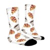 Coffee And Croissant Pattern Women Printed Crew Socks Funny Funky Socks Soft Polyester Novelty Gifts for Artists Men - 3 of 4