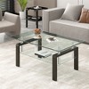 Modern 2-Tier Glass Coffee Table, Rectangular Tempered Glass Side Table with Lower Shelf for Living Room - 4 of 4