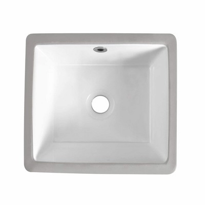 White Ceramic Undermount Vessel Bathroom Sink 13" x 11"