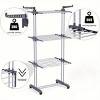 4-Tier Clothes Drying Rack, 67.7" Laundry Drying Rack with Foldable Base, Stainless Steel Drying Racks, Movable Laundry Rack for Indoor & Outdoor - 2 of 4