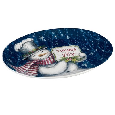 Certified International Snowman Greetings Oval Serving Platter, 2 of 4
