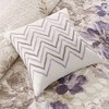 6 Pcs Elegant Watercolor Floral Print Reversible Quilt Set, All Season Bedding Sets, Cozy Home Textile for Lux Bedroom Decor - 3 of 4
