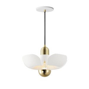 Maxim Lighting Poppy 1 - Light Pendant in  White/Satin Brass - 1 of 1