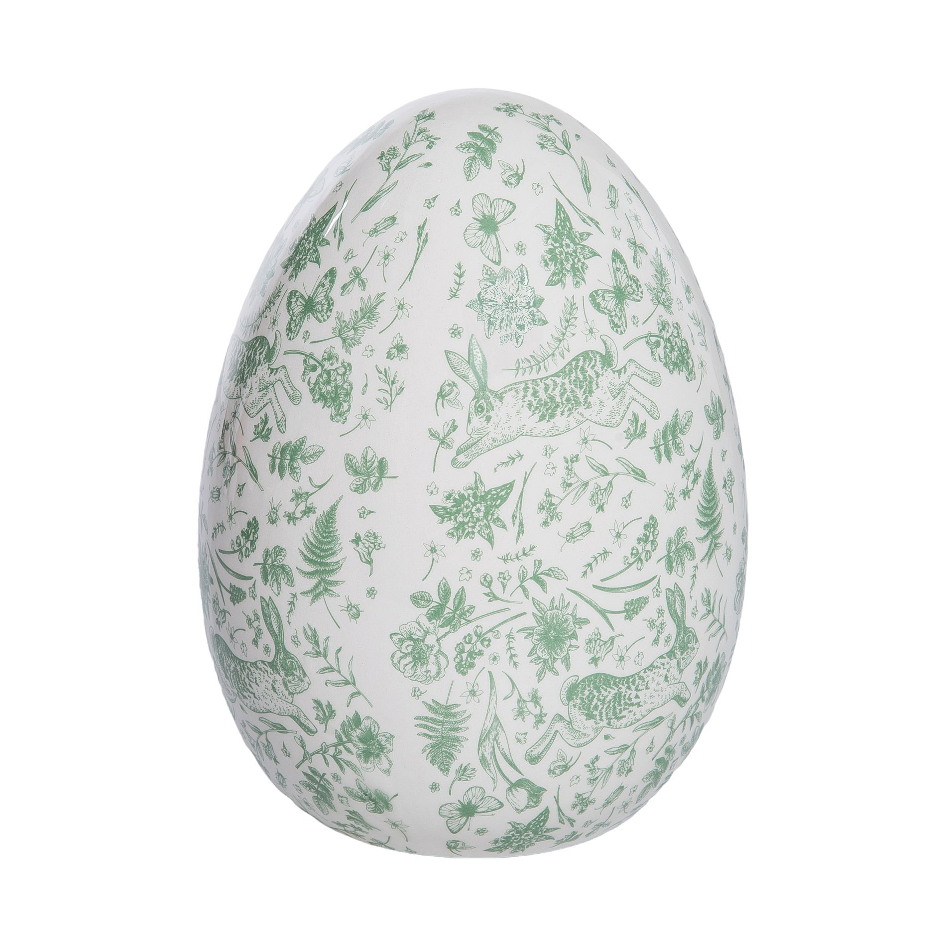 Transpac Dolomite Rustic Pattern Egg Figurine Green for Easter Home Decor