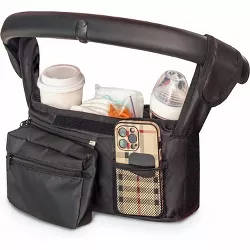 Pharmedoc Baby Stroller Organizer, Cup and Phone Holder Pockets, Detachable Zippered Pouch, Universal Fit with Handlebar Adjustable Shoulder Straps