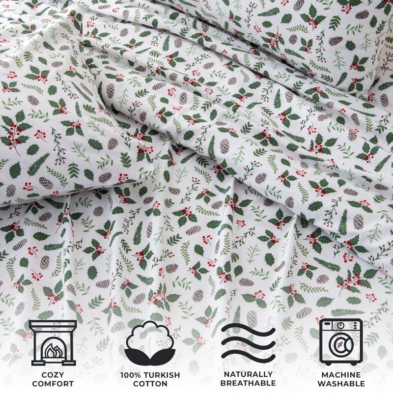 Great Bay Home Cotton Printed Flannel Sheet Set, 3 of 9