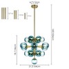 Rennnsan Mavita 21" W 19 -light Gradient Blue Glass Dimmable Contemporary Bubble Chandelier in Brushed Gold & Black - 3 of 4
