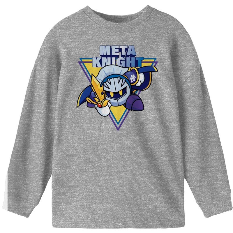 Kirby Meta Knight Youth Athletic Heather Long Sleeve Shirt, 1 of 2