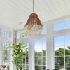 13" Bodhi Metal Pendant Light with Rattan Shade Ceiling Light - River of Goods: UL Listed, Adjustable Height, E26 Socket - image 3 of 4