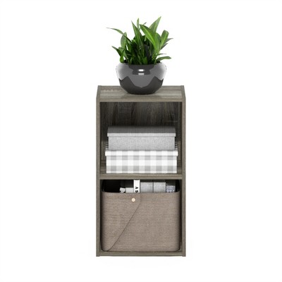 Minimalist White Wood Cube Display Shelf, 12x26 in