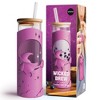 Ototo 17 fl oz Wicked Brew Glass Tumbler with Lid and Straw, Silicone, Glass, and Bamboo Purple - 2 of 4