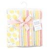 Hudson Baby Infant Girl Cotton Flannel Burp Cloths Bundle, Lemon Daisy, One Size - 2 of 4