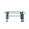 Dolonm Rectangle Coffee Table, 2-Tier Tempered Glass Modern Tea Table with Metal/Glass Legs for Living Room, Office, Bedroom - 2 of 4