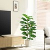 Acekool 39-Inch Artificial Fiddle Leaf Fig Tree with Natural Wood Trunk, Adjustable Leaves, Indoor & Outdoor Faux Plant with Pot - 3 of 4