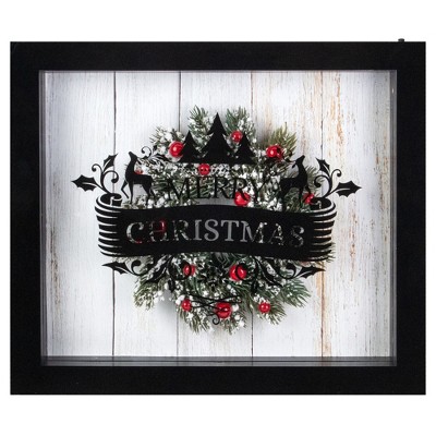 Northlight 14" Black Framed 3D "Merry Christmas" LED Christmas Box Decor