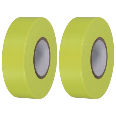 Unique Bargains PVC Non-Adhesive Flagging Tapes for Trail Outdoor 2 Pcs Yellow 1" x 147 ft