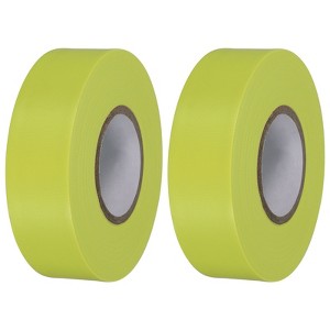 Unique Bargains PVC Non-Adhesive Flagging Tapes for Trail Outdoor 2 Pcs Yellow 1" x 147 ft - 1 of 4
