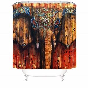Yin Yang Retro Elephant Shower Curtains for Bathroom Waterproof Fabric Bath Curtain Durable Soft Stylish Bathroom Decor 72x72 Inch - 1 of 1