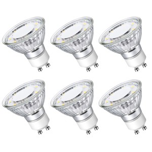 Lepro GU10 LED Light Bulbs, 5000K Daylight White Non-Dimmable, 4W with 100°Flood Beam for Kitchen, Range Hood, Living Room, Bedroom, 6 Pack - 1 of 4