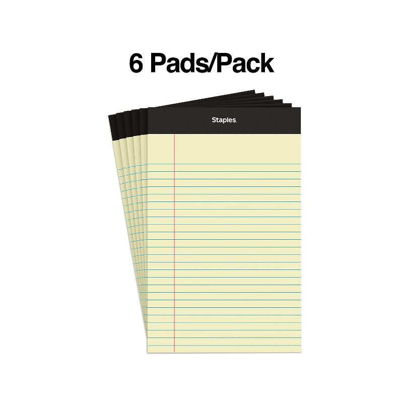 Staples Notepads 5" x 8" Narrow Canary 100 Sh./Pad 6 Pads/PK (35715-CC) 398212, 3 of 9