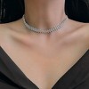 Summit Adventure Rhinestone Choker Necklace – Sparkly Silver Crystal Chain, Minimalist Party Jewelry for Women - 4 of 4
