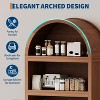 71in Tall Bookcase Arched Cabinet, Modern 5 Tier Bookshelf Mid Century Arched Display Cabinet Open Display Shelves for Office Dining Living Room - 4 of 4