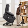 2 Cup Holders & Side Pockets, Compact Power Lift Recliner Chair with Massage & Heat - 3 of 4