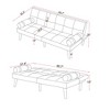 Convertible Sofa Bed Futon Linen Sleeper Couch with Adjustable Backrests Soild Wood Legs for Bedroom Living Room Grey - 3 of 4