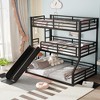 TIRAMISUBEST Twin/Twin/Full, Full/Full/Full, Queen/Queen/Queen, 3 Sizes Metal Triple Bunk Bed Frame with Slide & Ladder - 3 of 4