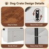 Dog Crate Furniture, 39.4" Dog Kennel for Dogs Up to 70 Lb, with Bed Mat, Heavy-Duty Dog Cage End Table, Three Doors Dog House, White/Brown - 4 of 4