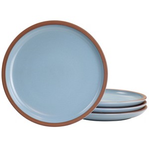Gibson Elite Dumont 4 Piece Terracotta 10.8in Dinner Plate Set in Light Blue - 1 of 4