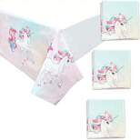 Blue Panda 3 Pack Unicorn Theme Birthday Party Tablecloth Table Cover, Party Supplies Favors Decoration 54x108"