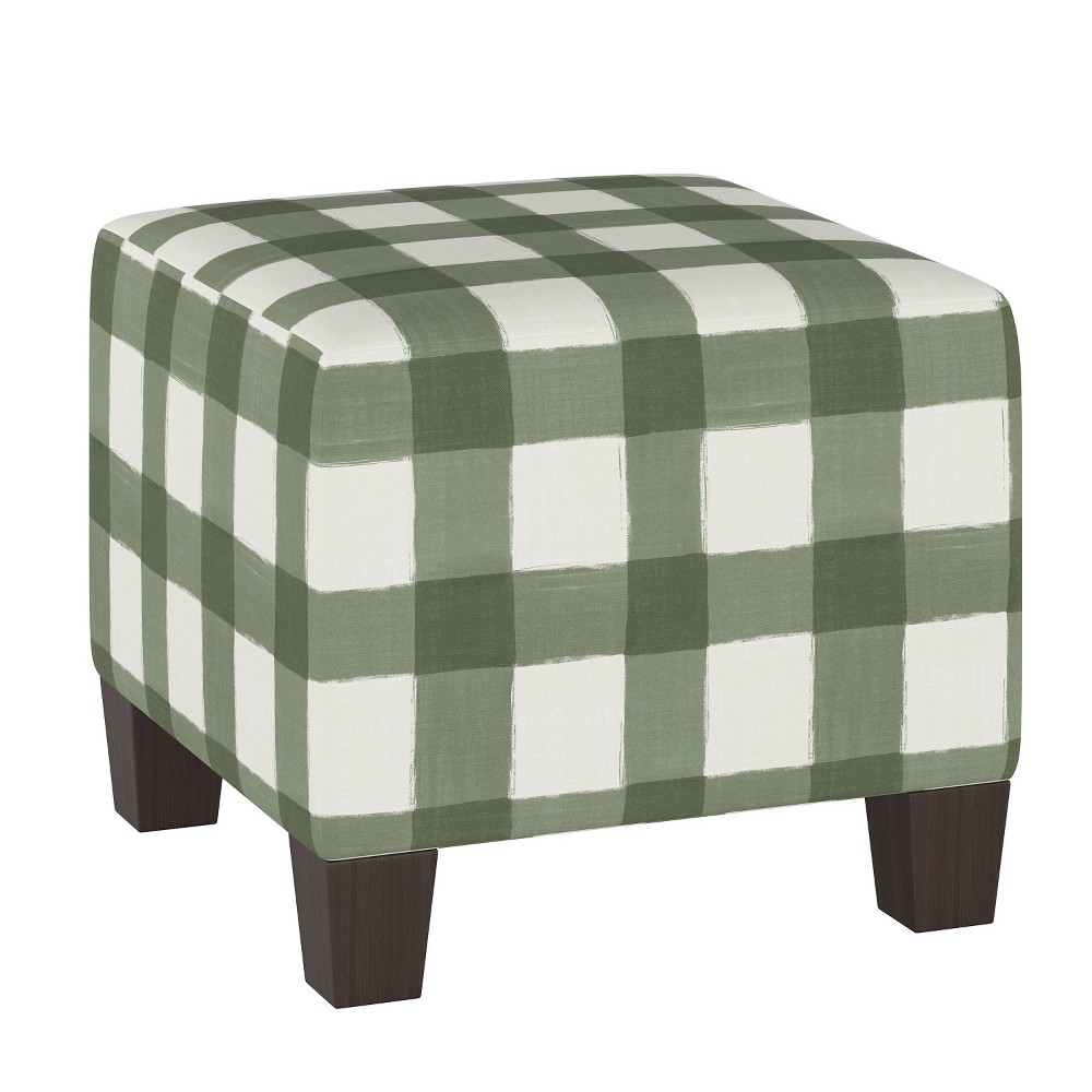 Photos - Pouffe / Bench Skyline Furniture Annie Square Ottoman in Patterns Buffalo Square Sage