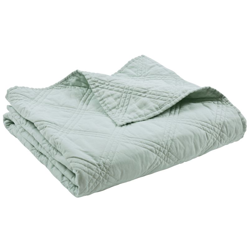 Linen Front/Cotton Back Quilted Throw - Levtex Home, 1 of 6