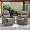 Belord Outdoor Swivel Rocker Patio Chairs of 2 with 6 Inch Thick Cushions, Wicker Patio Furniture Set Swivel Rocking Glider Chairs with High Back - 3 of 4