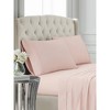 Badgley Mischka 3pc Twin 310 Thread Count Cotton Sateen Sheet Set Blush - 2 of 4