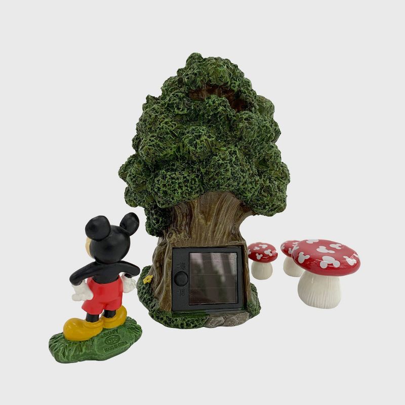 Disney Mickey Mouse Miniature Resin Garden Set With Solar Tree House, 4 of 7