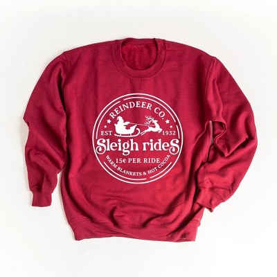 Simply Sage Market Women's Graphic Sweatshirt Reindeer Co. Sleigh Rides