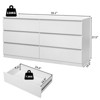 Karl Home 6-Drawer White Particle Board 55.12in. W Chest of Drawer - 2 of 4
