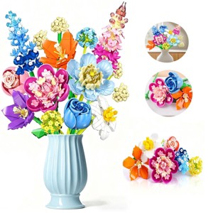 Plaxsoon 13pcs Flower Bouquet Set, 888pcs Botanical Collection Building Block for Kids and Adults Aged 8+ - 1 of 4