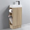 16 Inch Small Bathroom Vanity with Sink Combo, Floor Standing Bathroom Cabinet with 2 Toilet Paper Holders and Storage - 2 of 4